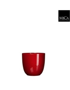 COPRIVASO IN CERAMICA TUSCA ROTONDO Rosso Scuro