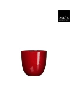 COPRIVASO IN CERAMICA TUSCA ROTONDO Rosso Scuro 2