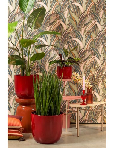 COPRIVASO CERAMICA TUSCA ROTONDO Rosso Scuro