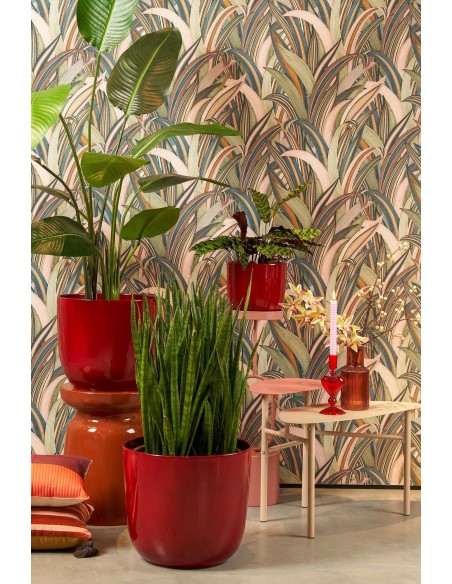 COPRIVASO CERAMICA TUSCA ROTONDO Rosso Scuro