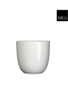 COPRIVASO IN CERAMICA TUSCA ROTONDO Bianco 2