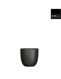 COPRIVASO IN CERAMICA TUSCA ROTONDO nero opaco