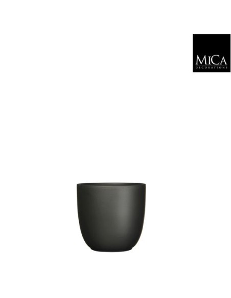 COPRIVASO IN CERAMICA TUSCA ROTONDO nero opaco