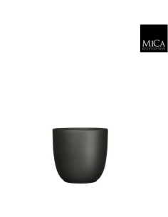 COPRIVASO IN CERAMICA TUSCA ROTONDO nero opaco 2