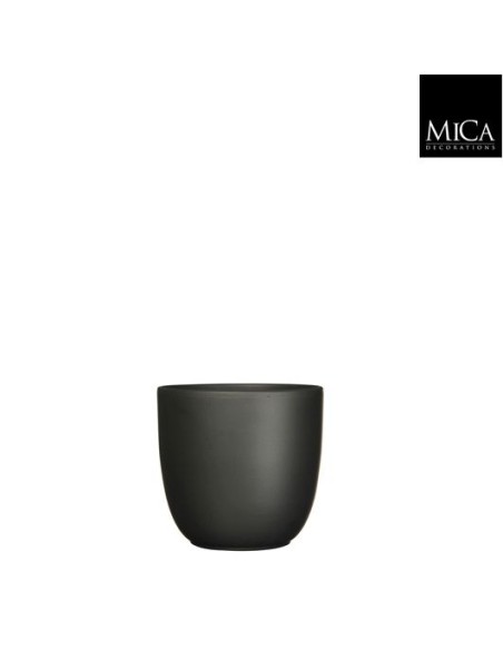 COPRIVASO IN CERAMICA TUSCA ROTONDO nero opaco