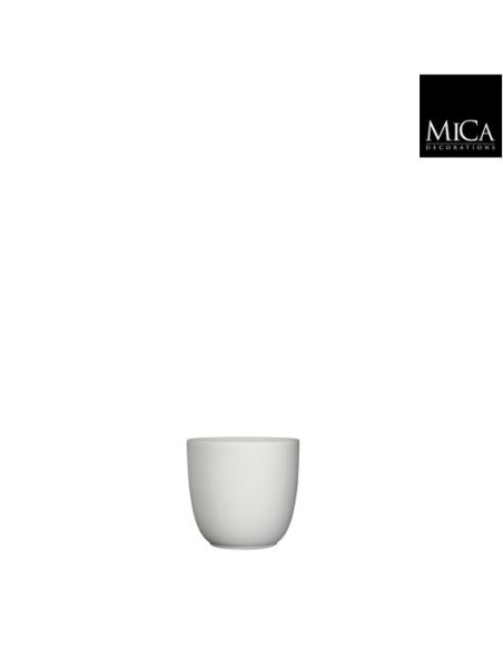 COPRIVASO IN CERAMICA TUSCA ROTONDO Bianco opaco