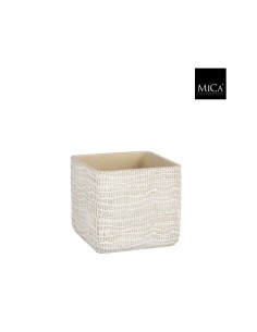 COPRIVASO SIRI QUADRATO CREMA/GRIGIO Texturizzato