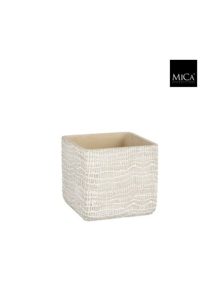 COPRIVASO SIRI QUADRATO CREMA/GRIGIO Texturizzato