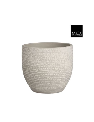 COPRIVASO in Ceramica Tondo: Finitura Texturizzata Grigia