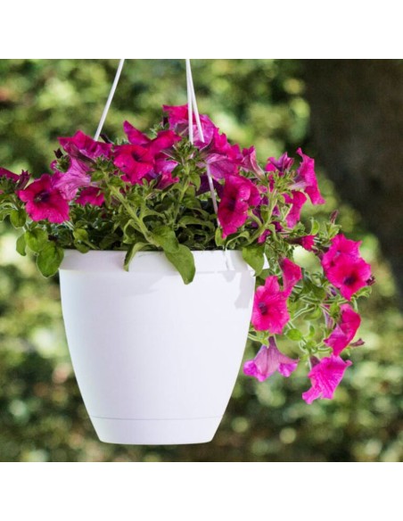 VASO PENSILE (flow) Bianco Moderno per Balcone e Giardino