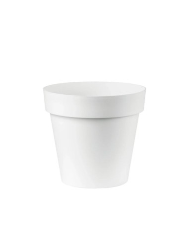 VASO CLEO Rotondo in Plastica Bianco per Interni ed Esterni