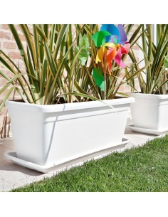 FIORIERA Rettangolare ANTHEA Bianca per Balcone o Giardino 2