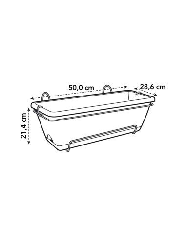 Barcelona Allin1 50 cm Elho: Set Fioriera e Ganci Completo