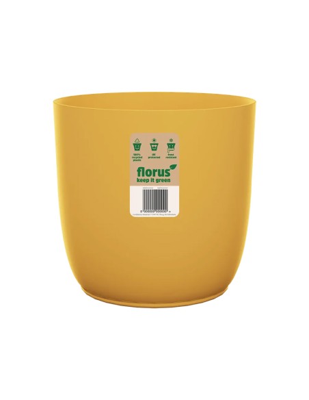 Vaso elho Flow Round Mustard: Design Sinuoso, Colore Senape