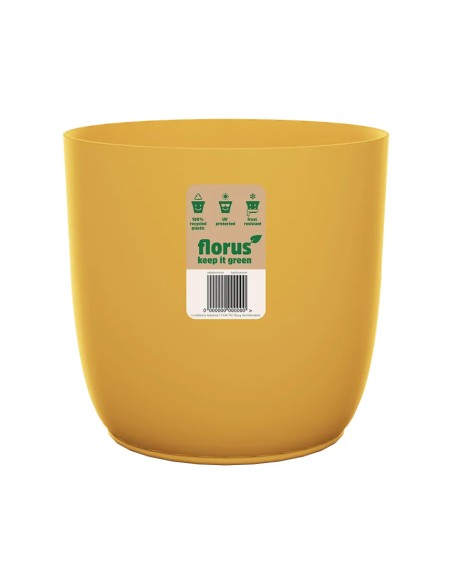 Vaso elho Flow Round Mustard: Design Sinuoso, Colore Senape