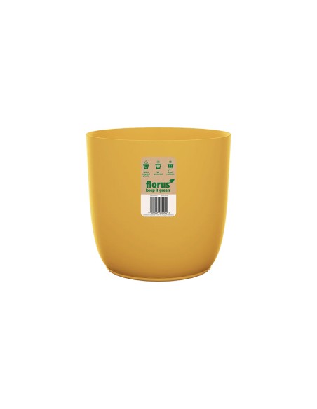 Vaso elho Flow Round Mustard: Design Sinuoso, Colore Senape