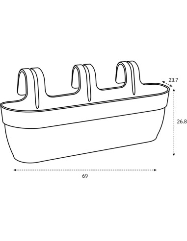 Vibia Campana Easy Hanger XXL 70cm Elho stile per il balcone
