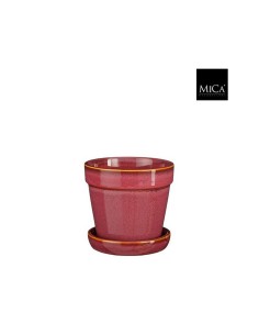 Clint Vaso Pink Edelman: Set Ceramica Lucida con Sottovaso