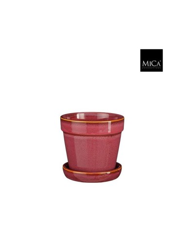 Clint Vaso Pink Edelman: Set Ceramica Lucida con Sottovaso