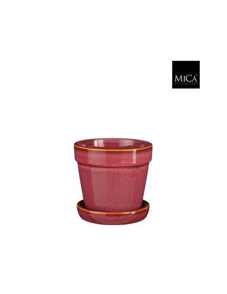Clint Vaso Pink Edelman: Set Ceramica Lucida con Sottovaso