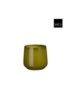 Vaso Amber Green Edelman | Ceramica Rotonda Verde Lucido
