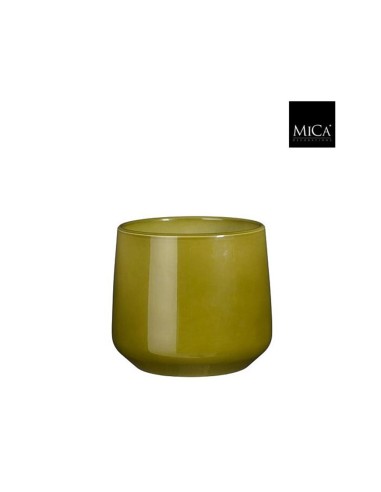 Vaso Amber Green Edelman | Ceramica Rotonda Verde Lucido