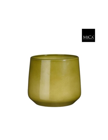 Vaso Amber Green Edelman | Ceramica Rotonda Verde Lucido