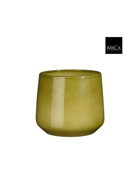 Vaso Amber Green Edelman | Ceramica Rotonda Verde Lucido