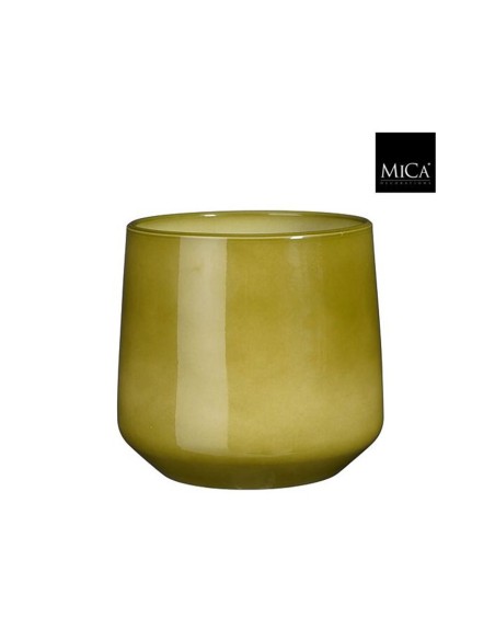 Vaso Amber Green Edelman | Ceramica Rotonda Verde Lucido