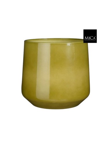 Vaso Amber Green Edelman | Ceramica Rotonda Verde Lucido