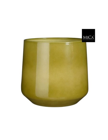 Vaso Amber Green Edelman | Ceramica Rotonda Verde Lucido
