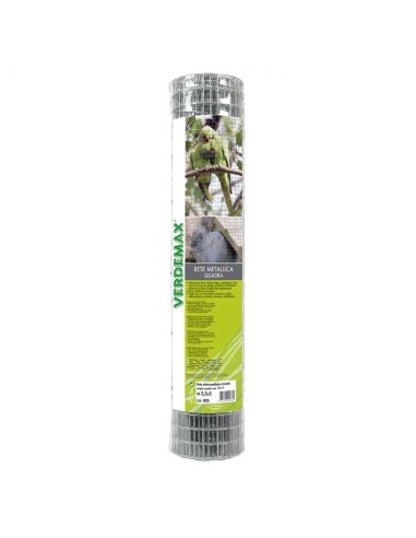 Rete Quadra Metallica Zincata Verdemax 1x5m Maglia 12,7mm
