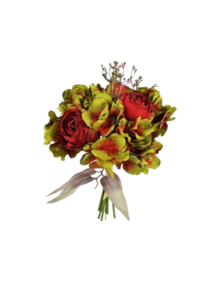 Bouquet Ortensia e Rosa artificiale 30 cm | Decorazione Casa