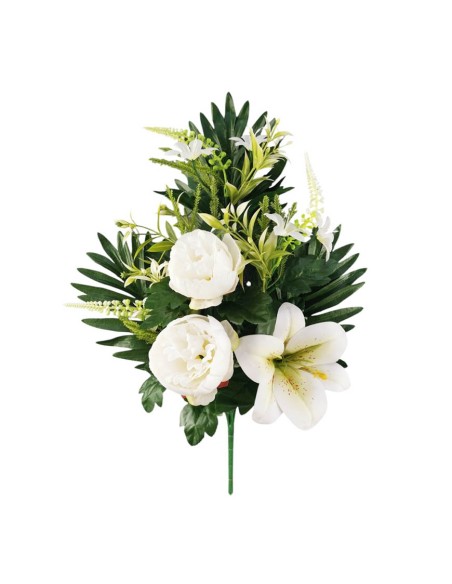 Gigli e Peonie artificiali 7 capolini 50 cm | Decorazione