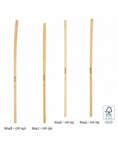Manico in legno di faggio lunghezza cm 140 per badili, pale e forche