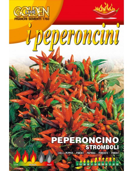 SEMI DI PEPERONCINO STROMBOLI frutti conici arancioni