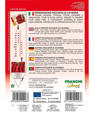 SEMI DI PEPERONCINO CAYENNA PICCACENTE