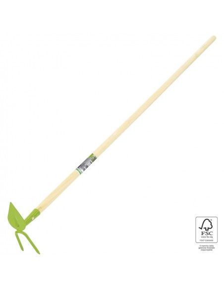 ZAPPETTA QUADRA BIDENTE MANICO IN LEGNO - CM 130