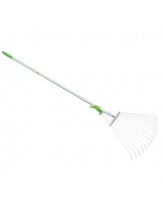 SCOPA PER ERBA E FOGLIE IN METALLO VERDEMAX
