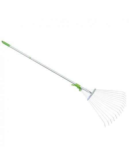 SCOPA PER ERBA E FOGLIE IN METALLO VERDEMAX
