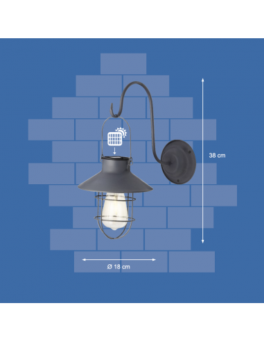 LED SOLARE 'Lanterna' - GREY