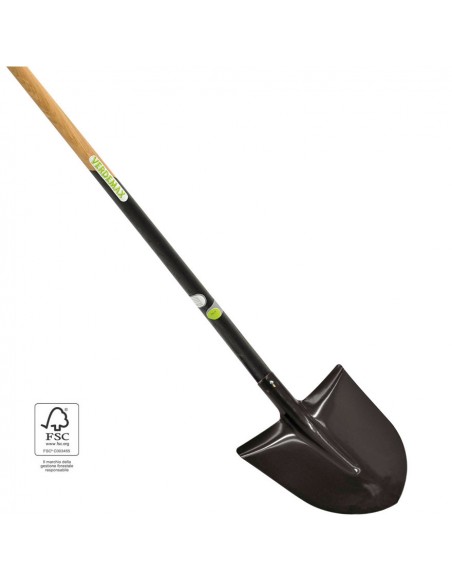 Badile pesante cm 28x29 con manico in legno di faggio FSC lunghezza cm 140