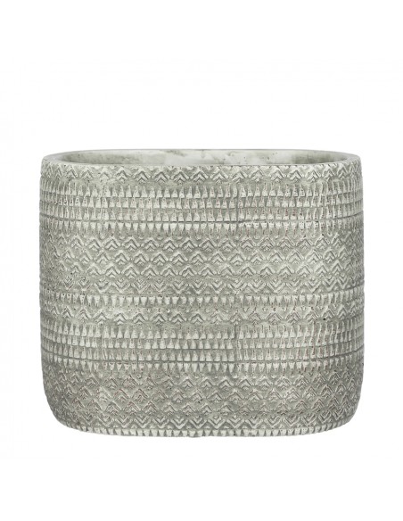 COPRIVASO CERAMICA KJELD OVAL GREY - L24,5XW14XH20 cm