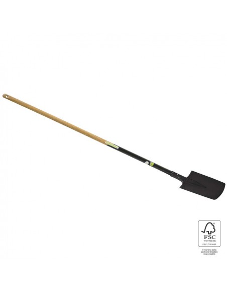 VANGA QUADRA CON MANICO IN LEGNO LUNGHEZ.130CM