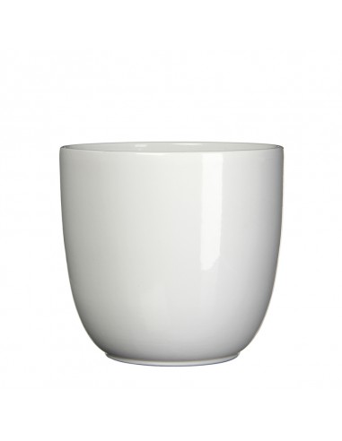 COPRIVASO CERAMICA TUSCA WHITE - H18,5XD19,5 cm