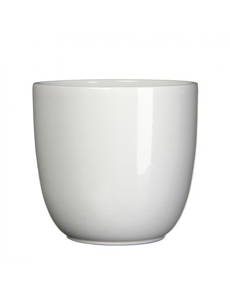 COPRIVASO CERAMICA TUSCA WHITE - H20XD22,5 cm