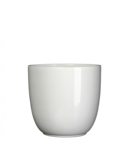 COPRIVASO CERAMICA TUSCA WHITE - H13XD13,5 cm