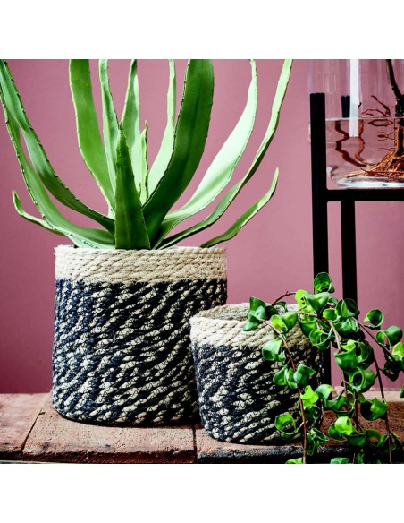 COPRIVASO CESTO BONAPARTE BLACK - H18XD18 cm