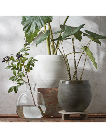 VASO CERAMICA DOURO WHITE - H12XD26 cm