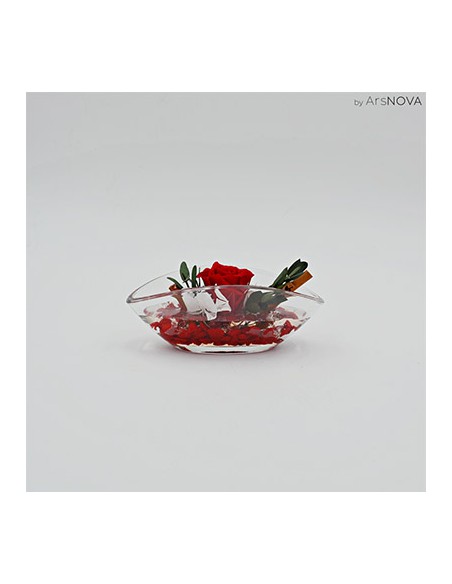 BARCA FONDO PIETRA H. 6,5 X 8 X 16 ROSA CHERIE PACKAGING - COLORE ROSSO